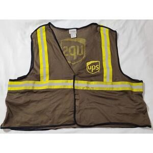 UPS Uniform Reflective Safety Vest Mens Sz 3X/4X Brown Seasonal Helper Wearguard